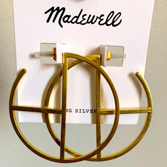 Madewell hoops metal earrings gold dancing fashion - Picture 2 of 6